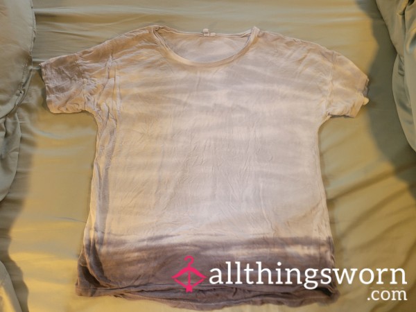 Grey & White, Cotton Ombre Sleep Shirt - Sweaty Nights