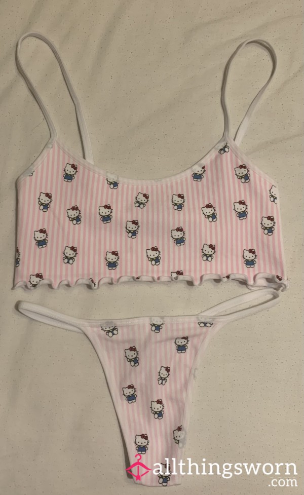 Hello Kitty Crop Top And Thong