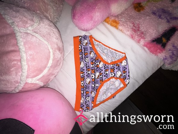 Hello Kitty Halloween Purple Orange Panties Worn Panties