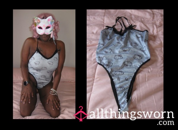 Hello Kitty Set #1 - Cute And S**y Hello Kitty One Piece In Light Gray!