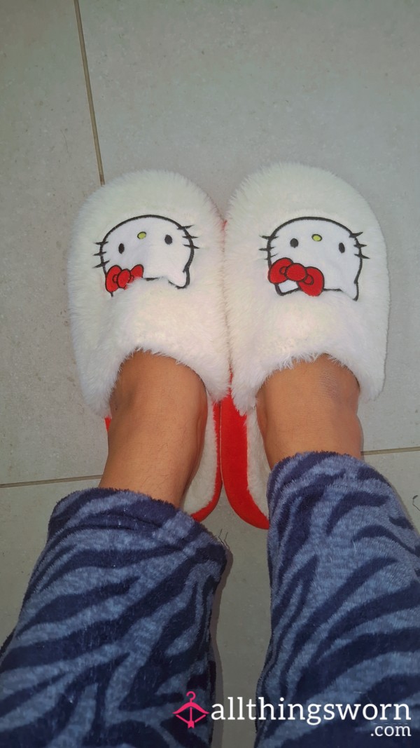 Well Worn Hello Kitty Slippers