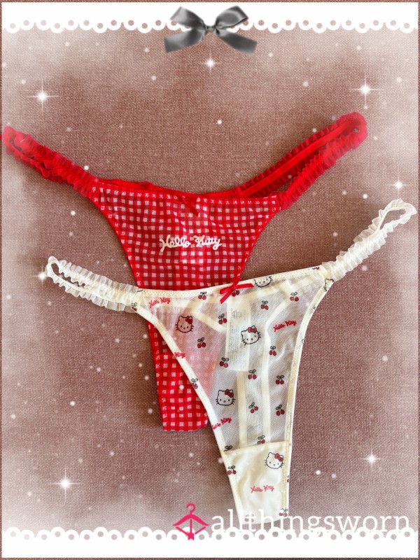Hello Kitty Thongs With Ruffles