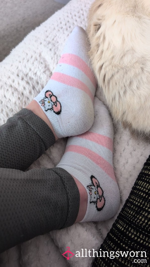 Hello Kitty Trainer Socks/ Gym Wear/ 24 PLUS Hour Wear Available/ Crushing Extras
