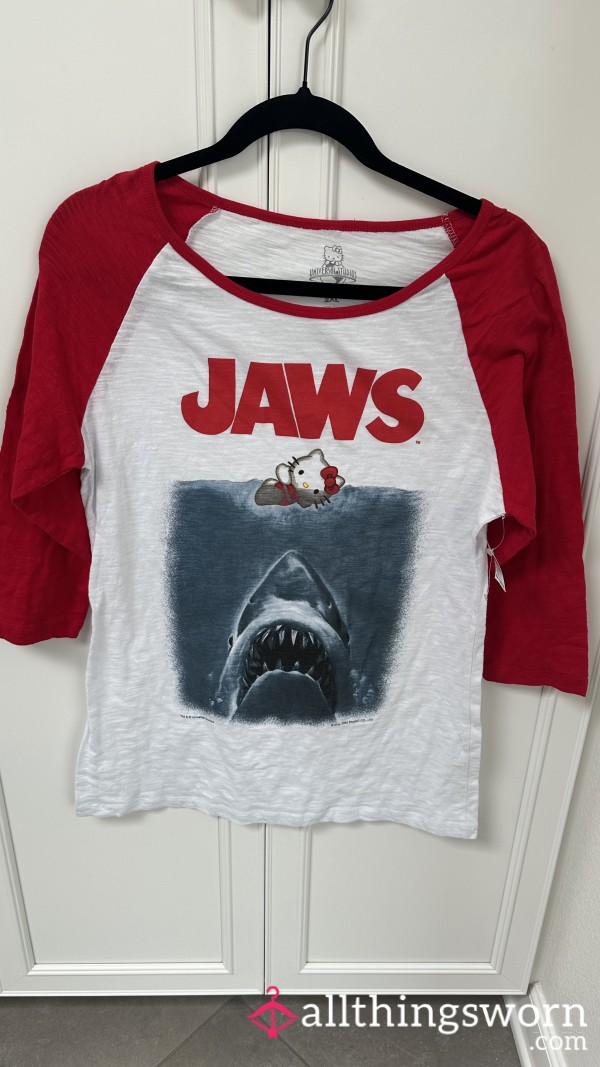 Hello Kitty X Jaws Baseball Tee