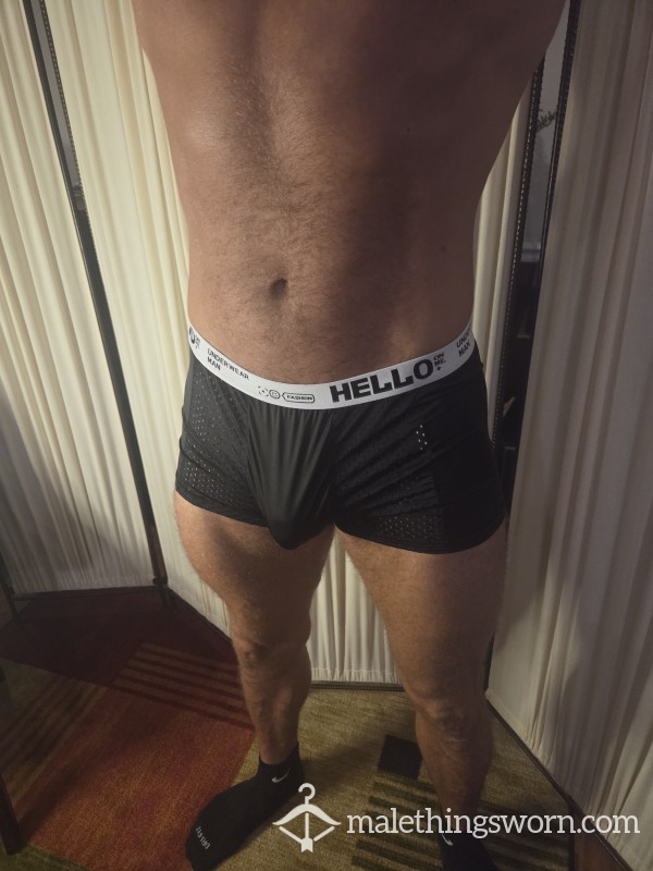 HELLO Vented Boxer/briefs Black W/white Waistband