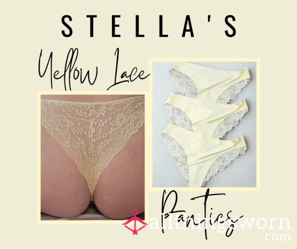 Soft Lace And Silky Bikini Style: Yellow Panties (£20) -£20)