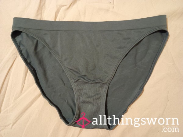High Cut Well Worn Dark Grey Panties