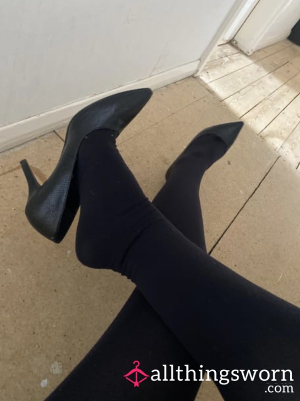 High Heel And Nylon, Shoe Dangling, Toe Wiggling