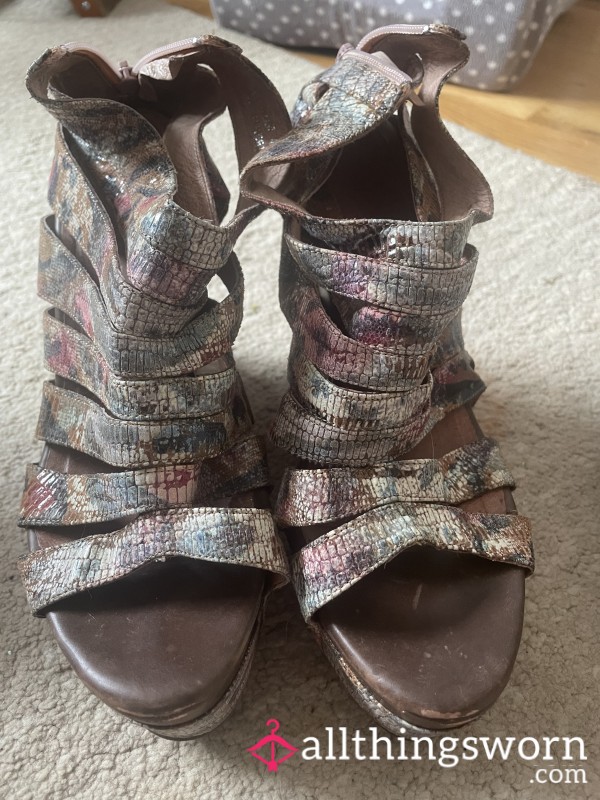 High Heel Wedge Sandal, Size 7