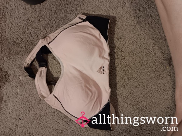 High-Impact Worn Sports Bra – Light Pink & Black