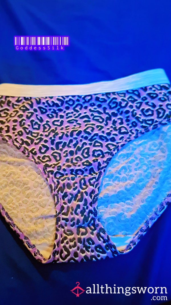 💜🐆 HIGH PHEROMONE Purple Leopard Briefs | 24hr+ Sweat & Musk | GoddessSilk| Ready To Wear 🍑