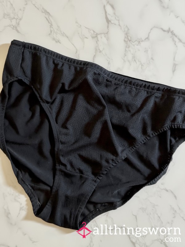 High Rise Black Mesh Panty