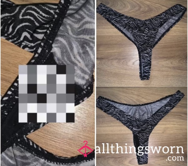 High Rise Zebra Print Thong