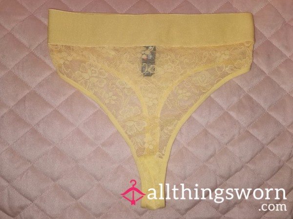 High Waist Yellow Thong (fits UK 8/10)