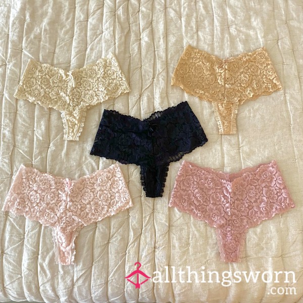 High Waisted Lace Thongs