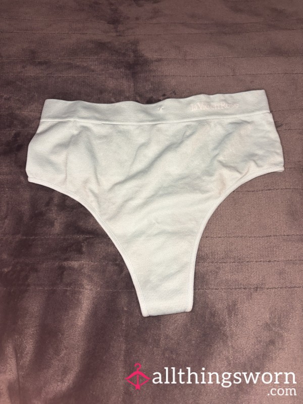 High Waisted Light Blue Thong