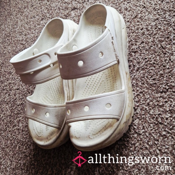 ✨ High Wedged White Crocs So Well Loved They Broke✨