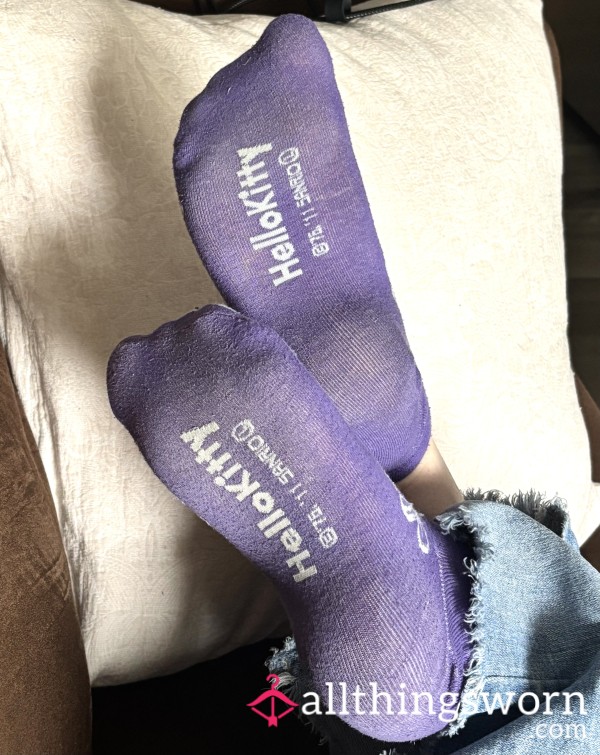 HK Worn Purple Socks
