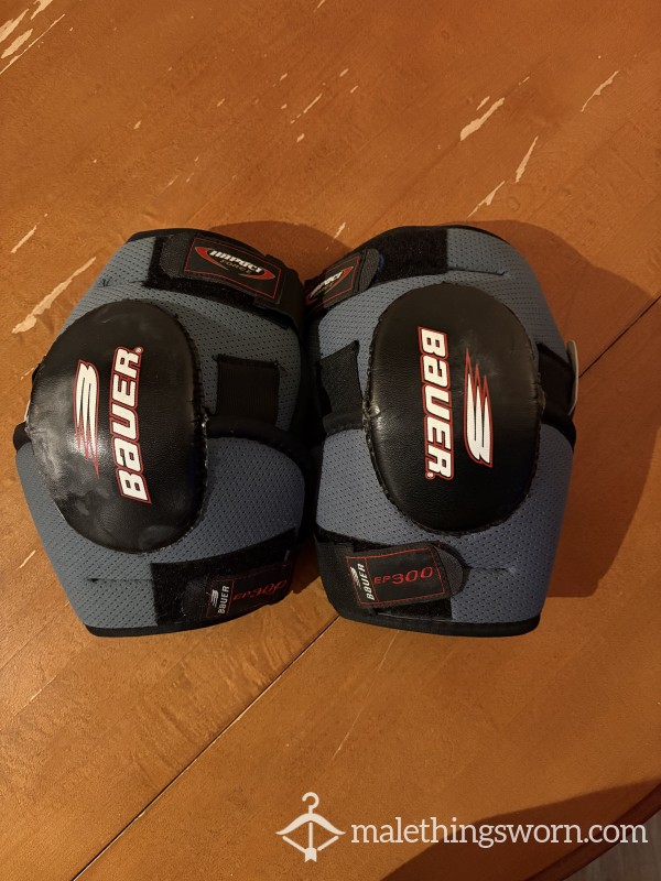 Hockey Elbow Pads Size Medium Well Worn Unwashed