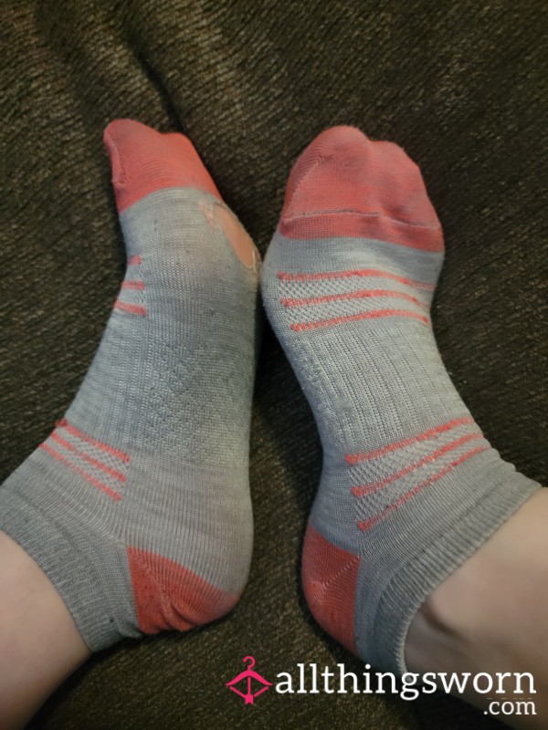 Hole-y Gray & Pink Socks