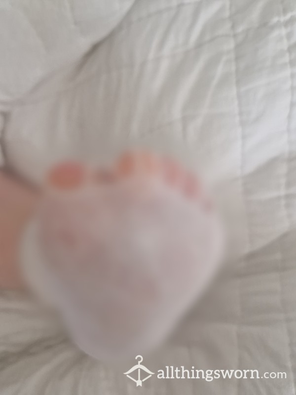 Holey Gym Socks Toes Wiggling Through Threadbare White Socks!