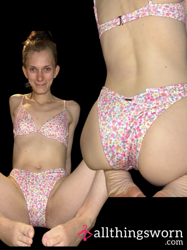Holister Cheeky Flor*l Pink Bikini Set