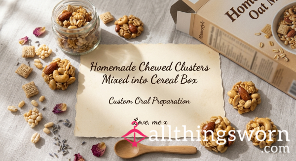 Homemade Chewed Clusters Mixed Into Cereal Box