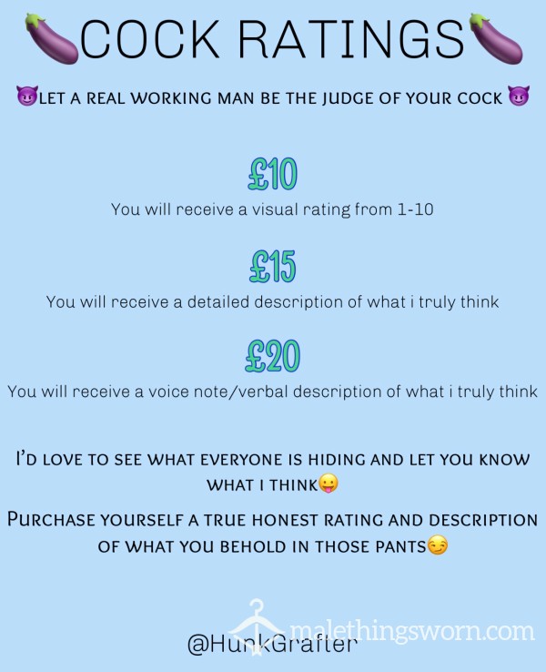 Honest C*ck Ratings😊🍆