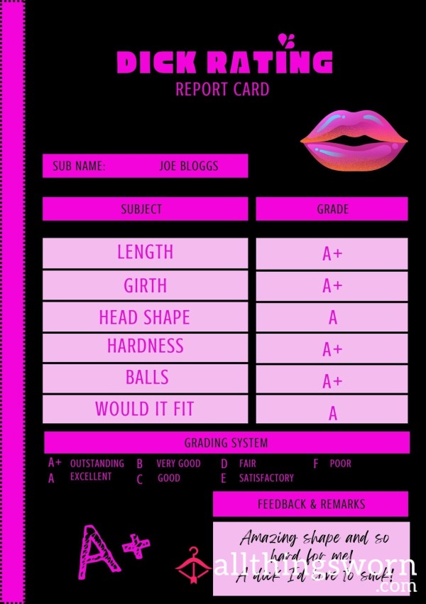 Honest D*ck Rating