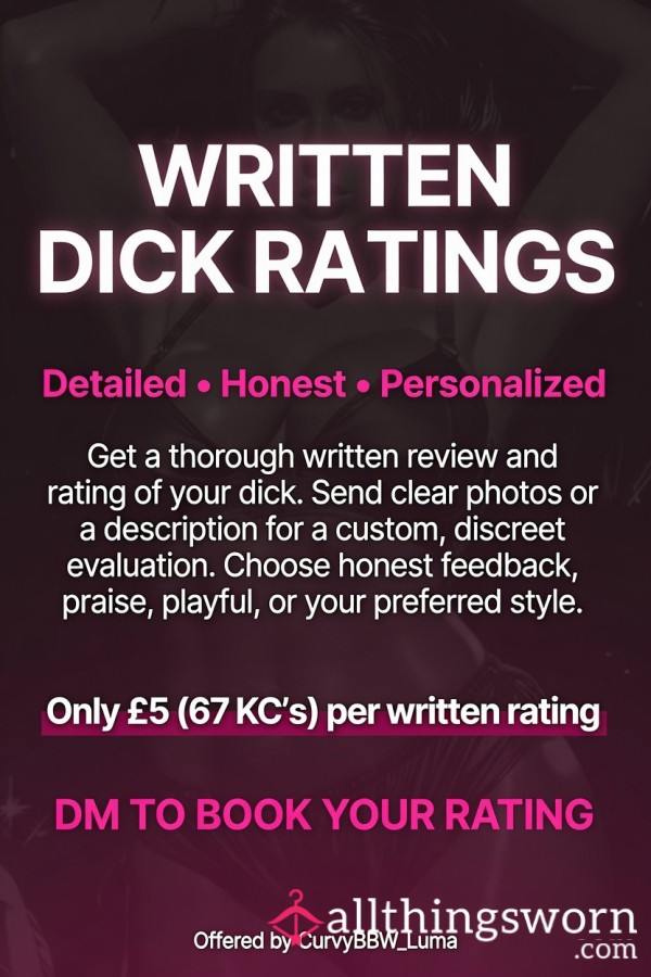 Written D*ck Rating 🍆