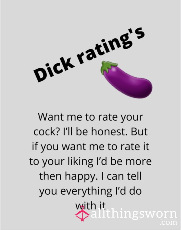 Written Honest D*ck Ratings