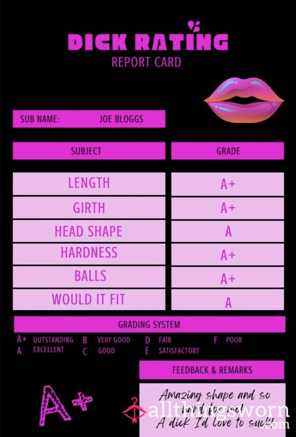 Honest D*ck Ratings