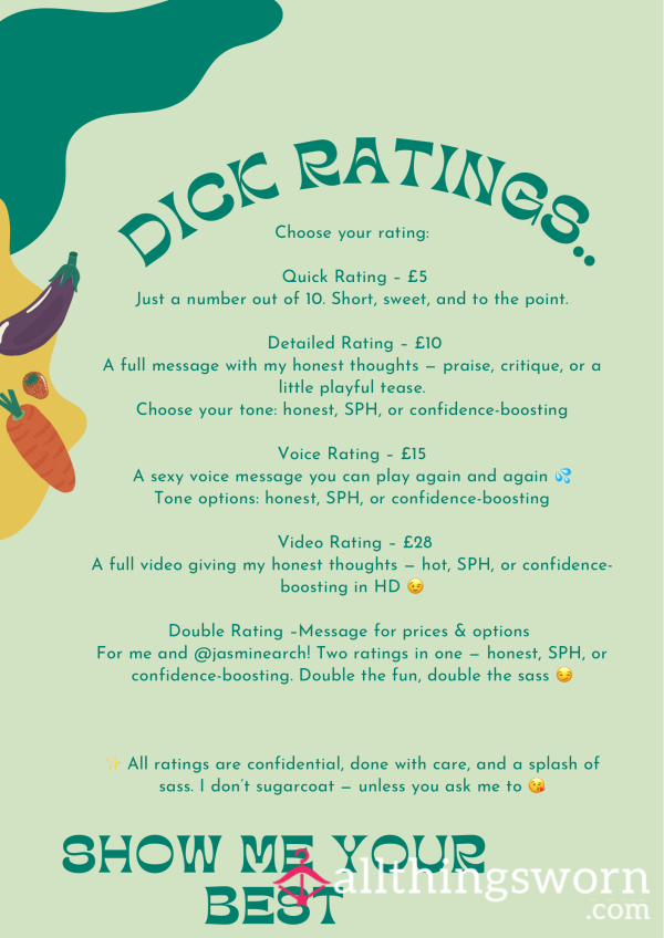 🍆 🍤 Honest & Fun D*ck Ratings By SugarThighs