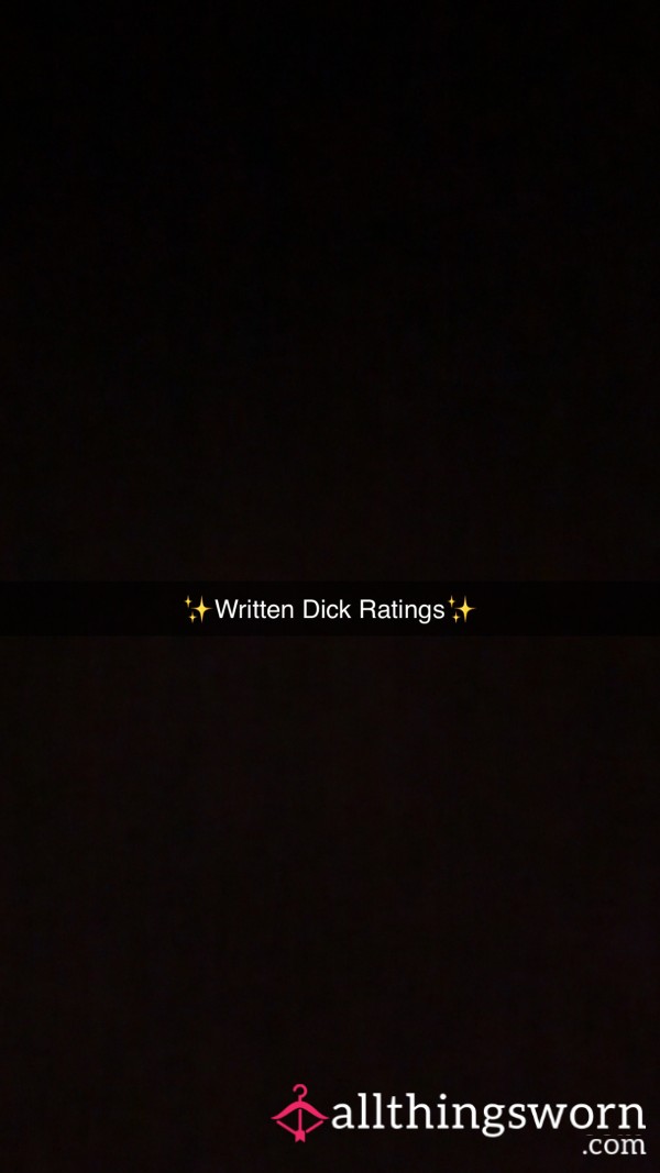 Honest Written D*ck Ratings