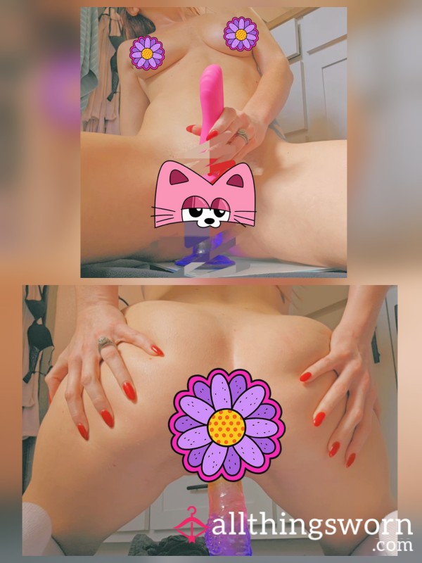 Horny Housewife & Her Pretty Ombre Di**o