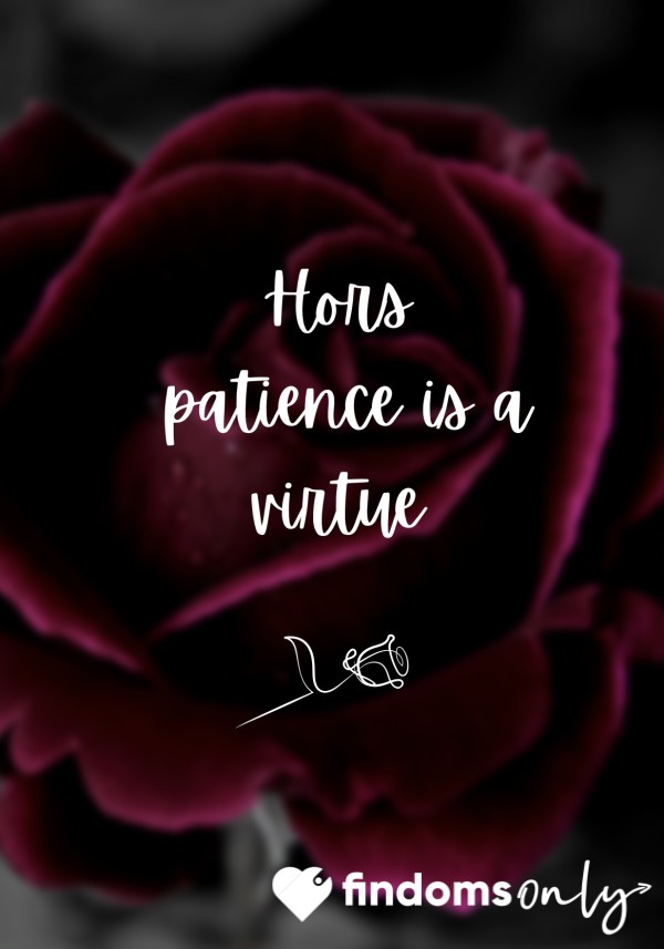 🌹 Hors Patience Is A Virtue 🌹