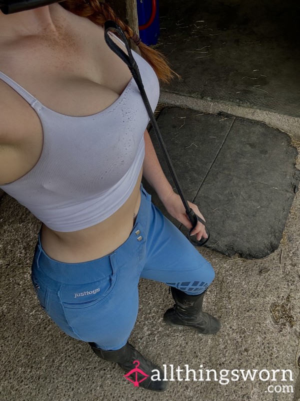 Horse Girl Grinding On Saddle While Riding