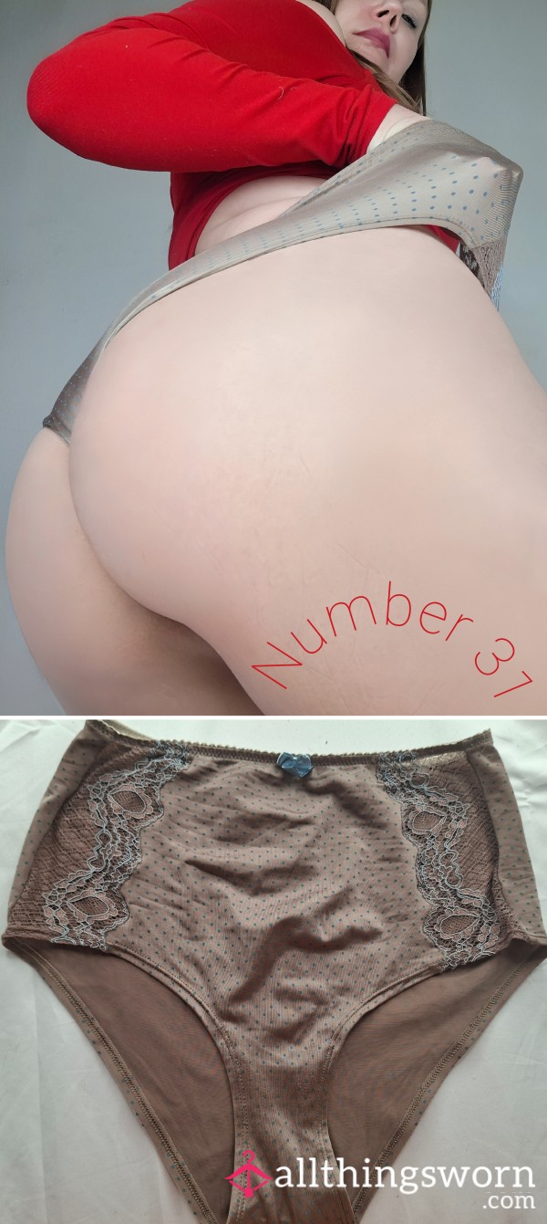 Panties, Low-rise, High-waisted, Satin, Size 38, With Cotton Gusset