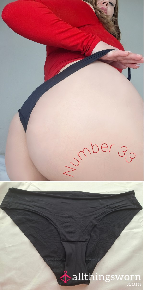 Black Nylon Panties With Cotton Gusset, Size 38