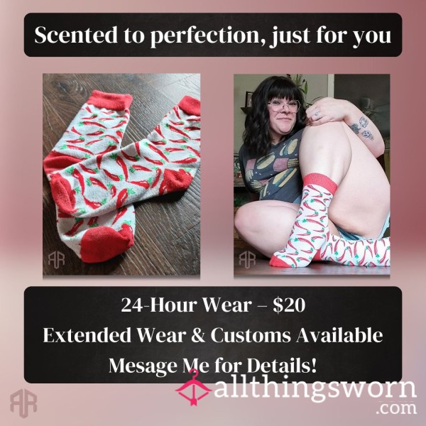 Worn Hot Pepper Socks – 24HR Spicy Scent From My Sweaty Soles