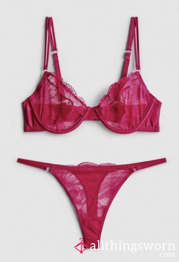 Hot Pink Basic Lingerie Set 🌸