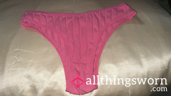 Hot Pink Cotton Thong