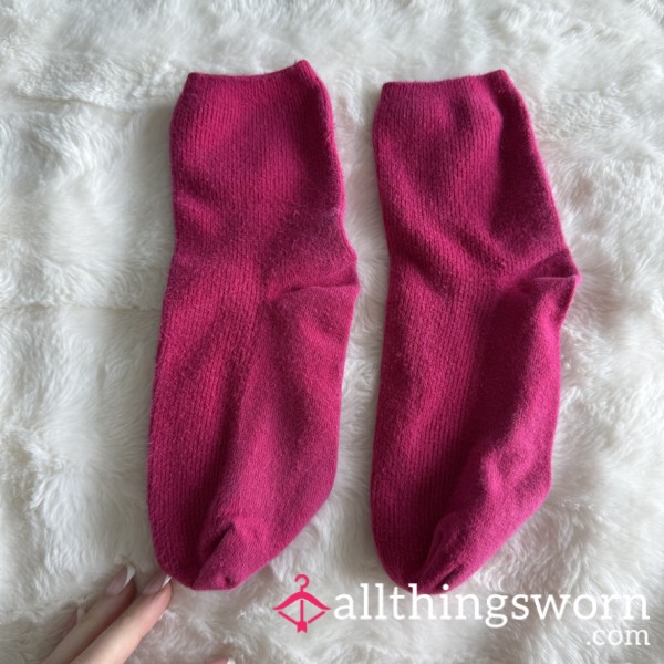 Hot Pink Crew Socks