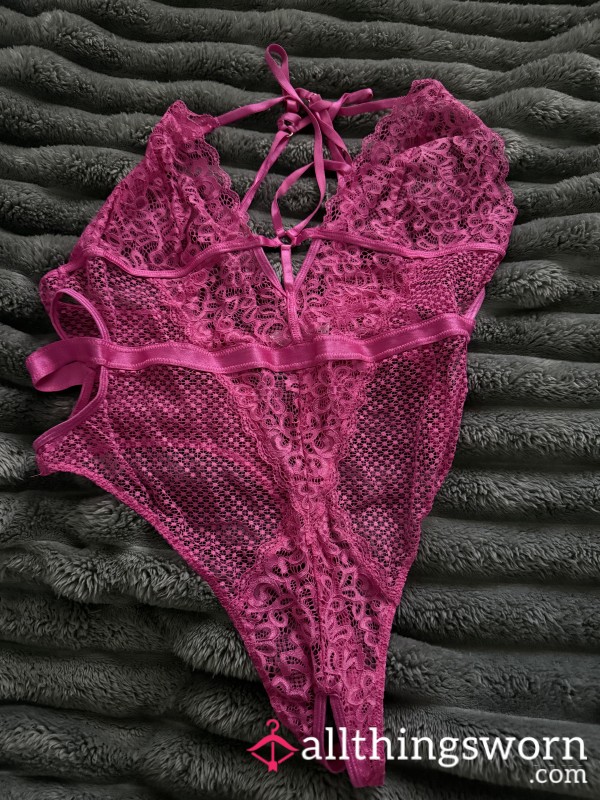 Hot Pink Crotchless Body Suit | Proof Of Wear Included | Customs Available