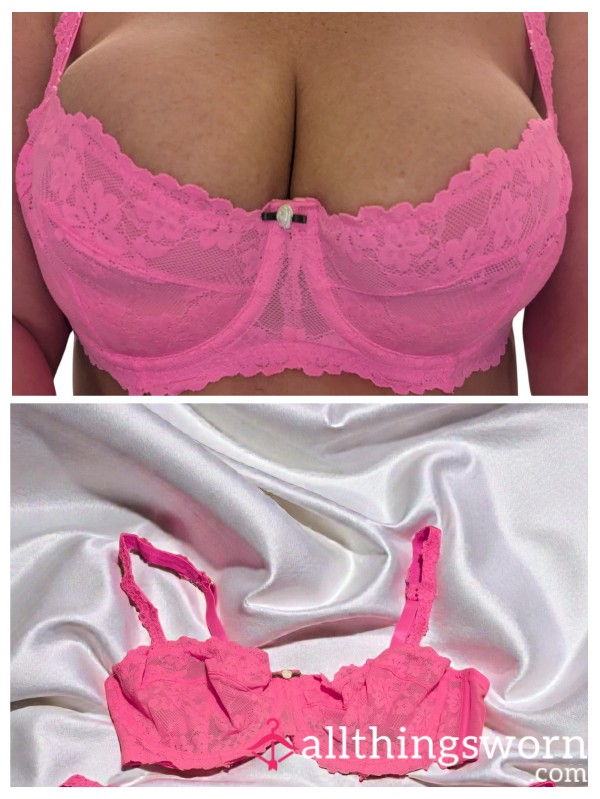 Hot Pink Lace Bra