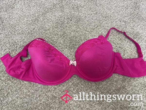 Hot Pink Lace Bra