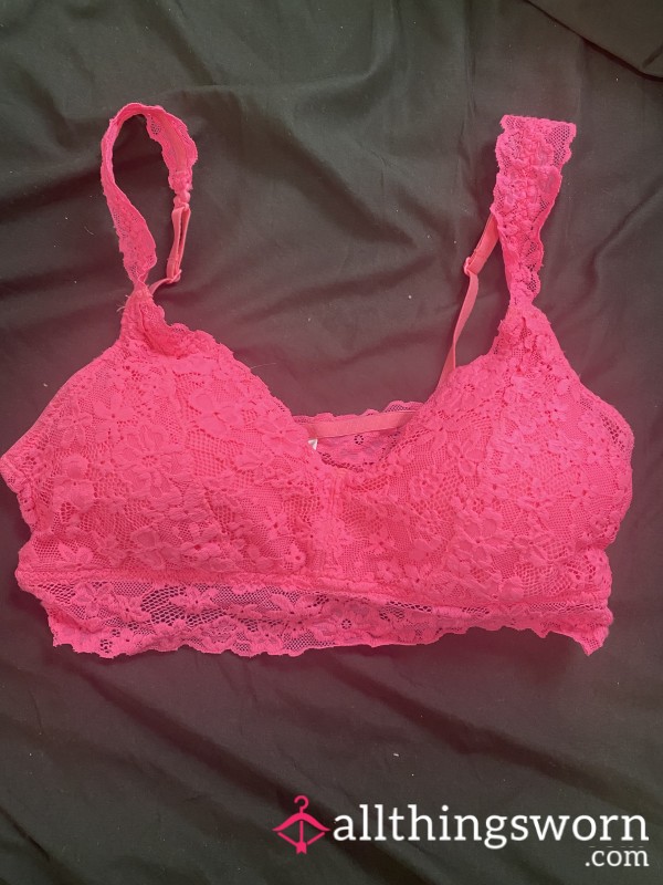 Hot Pink Lace Bralet Custom