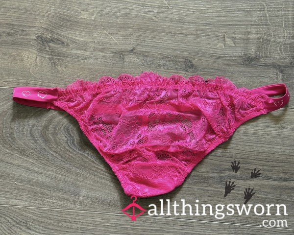 Hot Pink Lace G-String, 2X, For Custom Wear