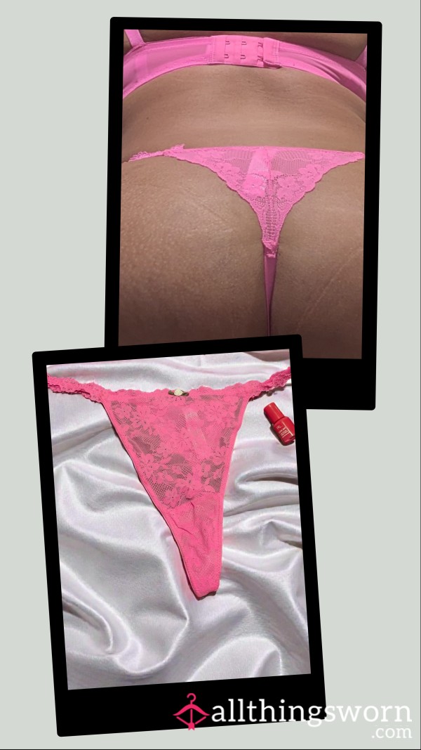 Hot Pink Lace Thong