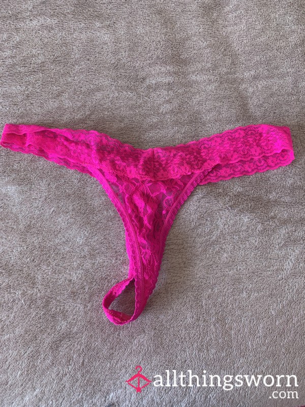 Hot Pink Lace Thong